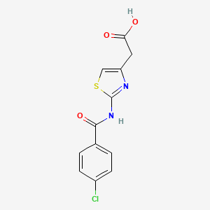 molecular formula C12H9ClN2O3S B1298122 [2-(4-氯苯甲酰氨基)-噻唑-4-基]-乙酸 CAS No. 255874-78-3