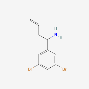 molecular formula C10H11Br2N B12981235 1-(3,5-Dibromophenyl)but-3-EN-1-amine 