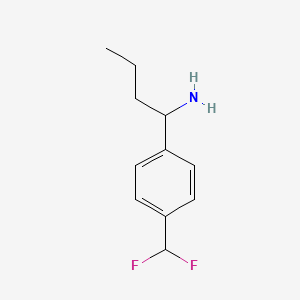 molecular formula C11H15F2N B12981251 1-(4-(Difluoromethyl)phenyl)butan-1-amine 