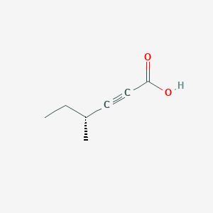 molecular formula C7H10O2 B12981280 (R)-4-Methylhex-2-ynoic acid 