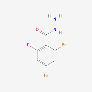 molecular formula C7H5Br2FN2O B12981317 2,4-Dibromo-6-fluorobenzohydrazide 