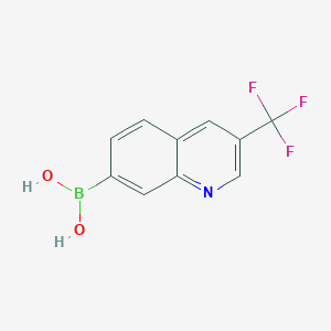 molecular formula C10H7BF3NO2 B12981344 (3-(Trifluoromethyl)quinolin-7-yl)boronic acid 