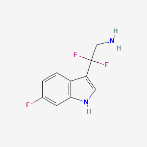 molecular formula C10H9F3N2 B12981370 2,2-difluoro-2-(6-fluoro-1H-indol-3-yl)ethan-1-amine 