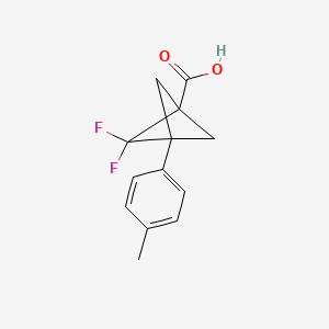 molecular formula C13H12F2O2 B12981378 2,2-Difluoro-3-(p-tolyl)bicyclo[1.1.1]pentane-1-carboxylic acid 