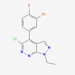 molecular formula C13H9BrClFN4 B12981394 4-(3-Bromo-4-fluorophenyl)-5-chloro-1-ethyl-1H-pyrazolo[3,4-c]pyridazine 