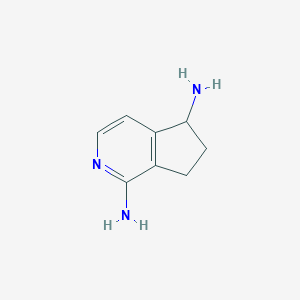 molecular formula C8H11N3 B12981411 6,7-Dihydro-5H-cyclopenta[c]pyridine-1,5-diamine 