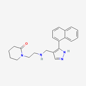 molecular formula C21H24N4O B12981428 1-(2-(((3-(Naphthalen-1-yl)-1H-pyrazol-4-yl)methyl)amino)ethyl)piperidin-2-one 