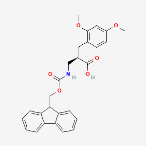 molecular formula C27H27NO6 B12981461 (R)-3-((((9H-Fluoren-9-yl)methoxy)carbonyl)amino)-2-(2,4-dimethoxybenzyl)propanoic acid 