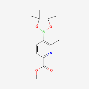 molecular formula C14H20BNO4 B12981483 Methyl 6-methyl-5-(4,4,5,5-tetramethyl-1,3,2-dioxaborolan-2-yl)picolinate 