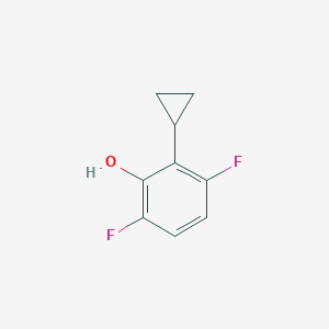 molecular formula C9H8F2O B12981555 2-Cyclopropyl-3,6-difluorophenol 