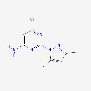 molecular formula C9H10ClN5 B12981568 6-Chloro-2-(3,5-dimethyl-1H-pyrazol-1-yl)pyrimidin-4-amine 