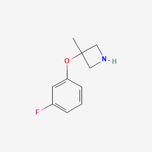 molecular formula C10H12FNO B12981598 3-(3-Fluorophenoxy)-3-methylazetidine 