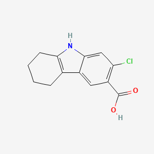 molecular formula C13H12ClNO2 B12981629 7-Chloro-2,3,4,9-tetrahydro-1H-carbazole-6-carboxylic acid 