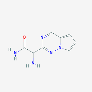 molecular formula C8H9N5O B12981647 2-Amino-2-(pyrrolo[2,1-f][1,2,4]triazin-2-yl)acetamide 