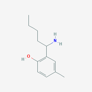 molecular formula C12H19NO B12981649 2-(1-Aminopentyl)-4-methylphenol 