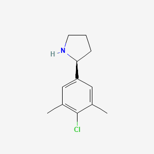 molecular formula C12H16ClN B12981655 (S)-2-(4-Chloro-3,5-dimethylphenyl)pyrrolidine 