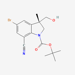 tert-Butyl (S)-5-bromo-7-cyano-3-(hydroxymethyl)-3-methylindoline-1-carboxylate