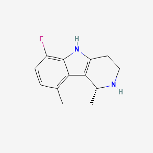 molecular formula C13H15FN2 B12981670 (R)-6-Fluoro-1,9-dimethyl-2,3,4,5-tetrahydro-1H-pyrido[4,3-b]indole 