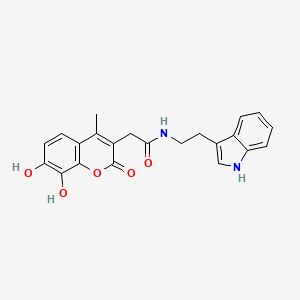 N-(2-(1H-indol-3-yl)ethyl)-2-(7,8-dihydroxy-4-methyl-2-oxo-2H-chromen-3-yl)acetamide