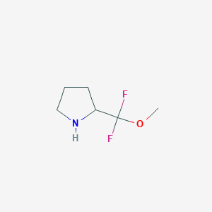 molecular formula C6H11F2NO B12981706 2-(Difluoro(methoxy)methyl)pyrrolidine 