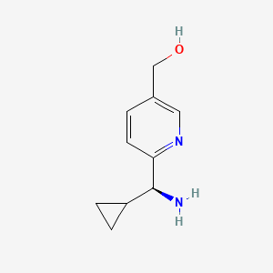 molecular formula C10H14N2O B12981724 (S)-(6-(Amino(cyclopropyl)methyl)pyridin-3-yl)methanol 