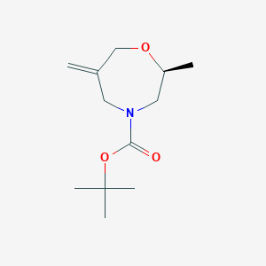 molecular formula C12H21NO3 B12981783 tert-Butyl (S)-2-methyl-6-methylene-1,4-oxazepane-4-carboxylate 