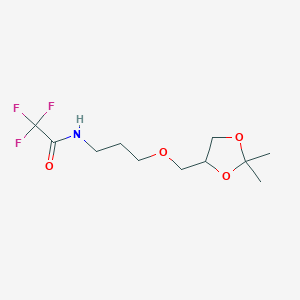 molecular formula C11H18F3NO4 B12981790 N-(3-((2,2-Dimethyl-1,3-dioxolan-4-yl)methoxy)propyl)-2,2,2-trifluoroacetamide 