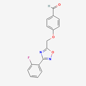 4-((3-(2-Fluorophenyl)-1,2,4-oxadiazol-5-yl)methoxy)benzaldehyde