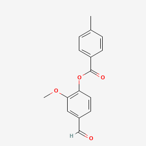 molecular formula C16H14O4 B1298190 4-甲酰基-2-甲氧苯基4-甲基苯甲酸酯 CAS No. 429621-85-2