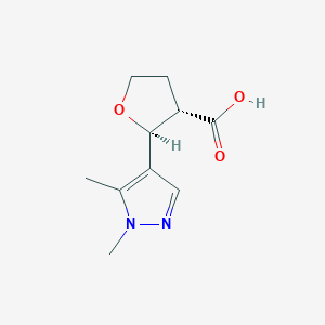 molecular formula C10H14N2O3 B12982004 (2S,3S)-2-(1,5-Dimethyl-1H-pyrazol-4-yl)tetrahydrofuran-3-carboxylic acid CAS No. 1820580-50-4