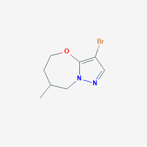 molecular formula C8H11BrN2O B12982024 3-Bromo-7-methyl-5,6,7,8-tetrahydropyrazolo[5,1-b][1,3]oxazepine 