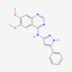 molecular formula C19H17N5O2 B12982146 6,7-dimethoxy-N-(5-phenyl-1H-pyrazol-3-yl)quinazolin-4-amine 