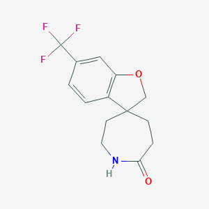 molecular formula C14H14F3NO2 B12982250 6'-(Trifluoromethyl)-2'H-spiro[azepane-4,3'-benzofuran]-7-one 