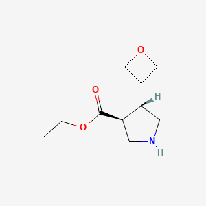 molecular formula C10H17NO3 B12982251 Ethyl (3S,4S)-4-(oxetan-3-yl)pyrrolidine-3-carboxylate 