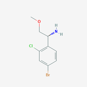 molecular formula C9H11BrClNO B12982253 (R)-1-(4-Bromo-2-chlorophenyl)-2-methoxyethanamine 