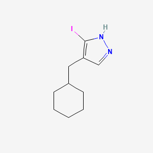 molecular formula C10H15IN2 B12982254 4-(Cyclohexylmethyl)-3-iodo-1H-pyrazole 