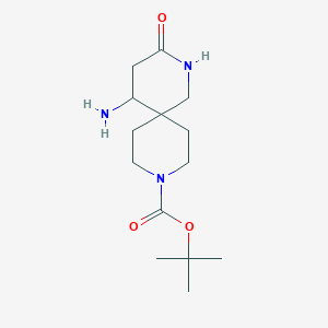 tert-Butyl 5-amino-3-oxo-2,9-diazaspiro[5.5]undecane-9-carboxylate