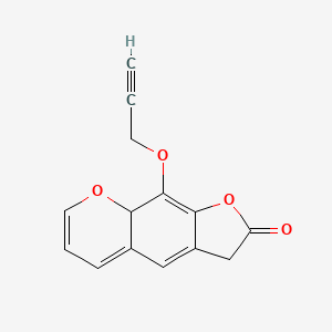 molecular formula C14H10O4 B12982306 9-(Prop-2-yn-1-yloxy)-8aH-furo[3,2-g]chromen-2(3H)-one 