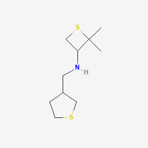 molecular formula C10H19NS2 B12982323 2,2-Dimethyl-N-((tetrahydrothiophen-3-yl)methyl)thietan-3-amine 