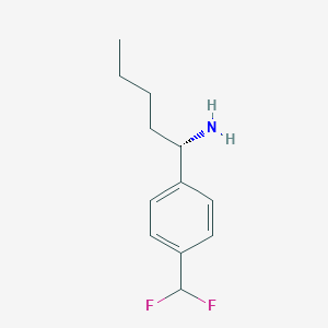 molecular formula C12H17F2N B12982332 (S)-1-(4-(Difluoromethyl)phenyl)pentan-1-amine 