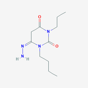 molecular formula C11H20N4O2 B12982336 (Z)-1-Butyl-6-hydrazono-3-propyldihydropyrimidine-2,4(1H,3H)-dione 