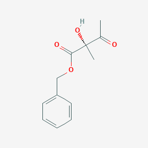 molecular formula C12H14O4 B12982338 benzyl (2S)-2-hydroxy-2-methyl-3-oxobutanoate 