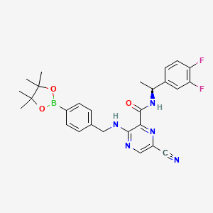 (S)-6-Cyano-N-(1-(3,4-difluorophenyl)ethyl)-3-((4-(4,4,5,5-tetramethyl-1,3,2-dioxaborolan-2-yl)benzyl)amino)pyrazine-2-carboxamide