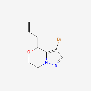 molecular formula C9H11BrN2O B12982393 4-Allyl-3-bromo-6,7-dihydro-4H-pyrazolo[5,1-c][1,4]oxazine 