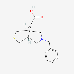 molecular formula C15H19NO2S B12982396 Rel-(1R,5S,9s)-7-benzyl-3-thia-7-azabicyclo[3.3.1]nonane-9-carboxylic acid 