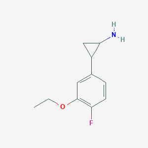 molecular formula C11H14FNO B12982404 2-(3-Ethoxy-4-fluorophenyl)cyclopropan-1-amine 