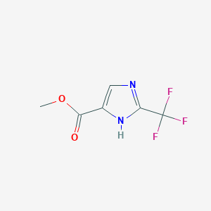 molecular formula C6H5F3N2O2 B12982567 Methyl 2-(trifluoromethyl)-1H-imidazole-5-carboxylate 