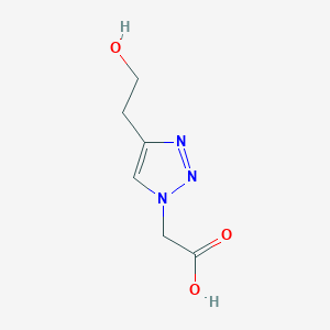 molecular formula C6H9N3O3 B12982604 2-(4-(2-Hydroxyethyl)-1H-1,2,3-triazol-1-yl)acetic acid 