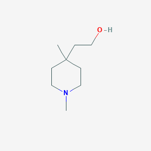 molecular formula C9H19NO B12982606 2-(1,4-Dimethylpiperidin-4-yl)ethan-1-ol 