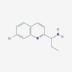 molecular formula C12H13BrN2 B12982638 1-(7-Bromoquinolin-2-yl)propan-1-amine 